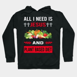 I Need Jesus And Plant Based Diet Vegan Vegetarian Veganism Hoodie